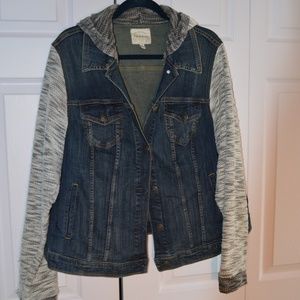 Torrid Hooded Jean Jacket/Knit Sweater Combo